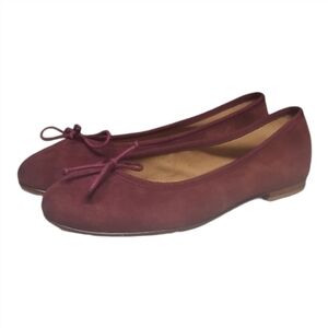 MARGAUX | The Demi Ballet Flats Suede Burgundy Size 11 NWOT
